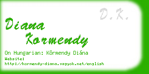 diana kormendy business card